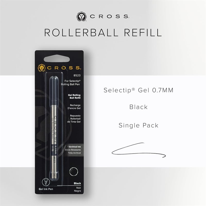 Cross Rollerball Gel refill svart patron