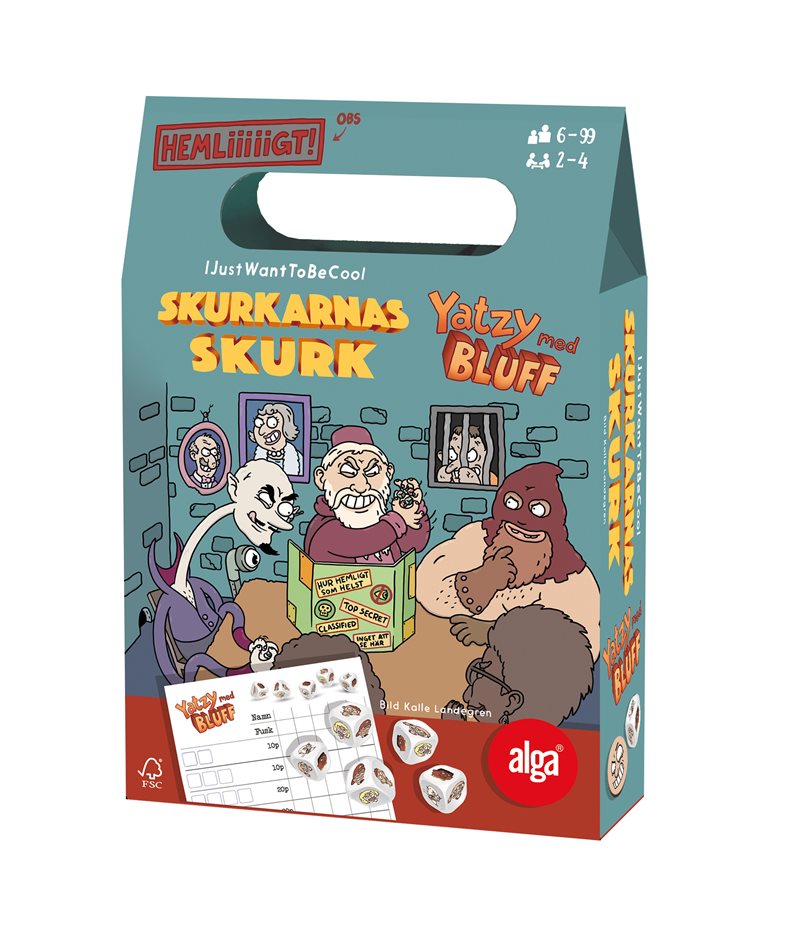 Skurkarnas Skurk Yatzy med Bluff
