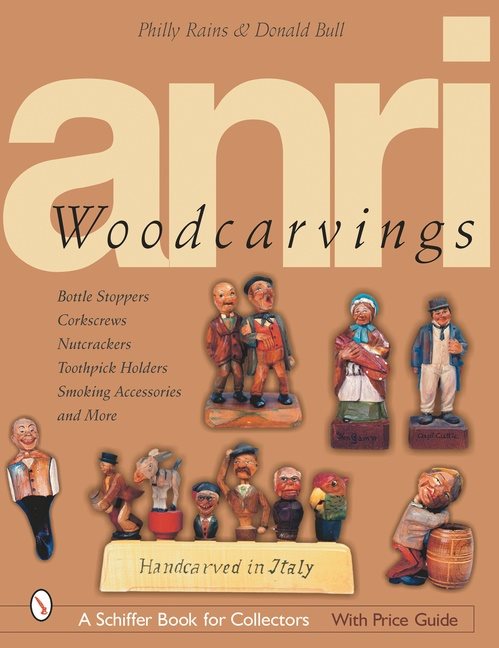 Anri woodcarvings - bottle stoppers, corkscrews, nutcrackers, toothpick hol