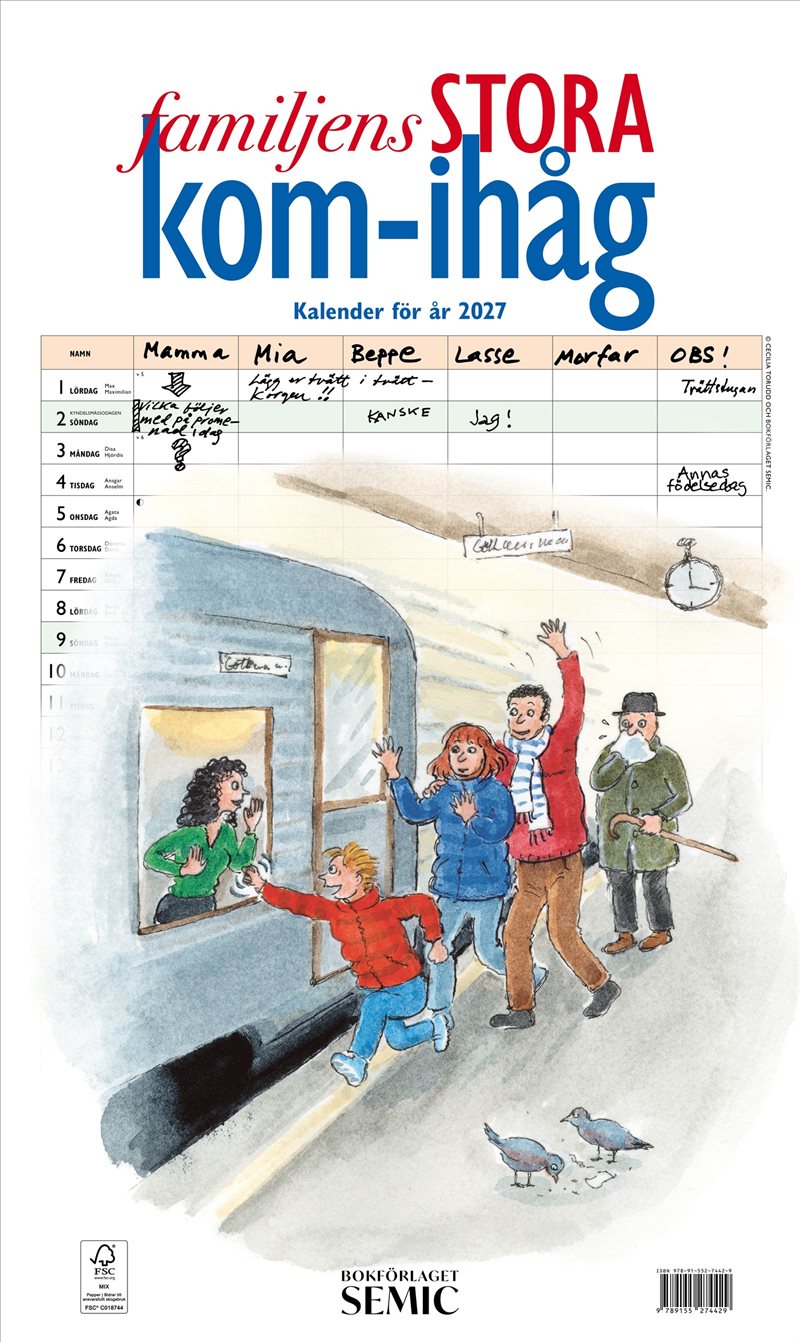 Familjens STORA kom-ihåg-kalender 2027