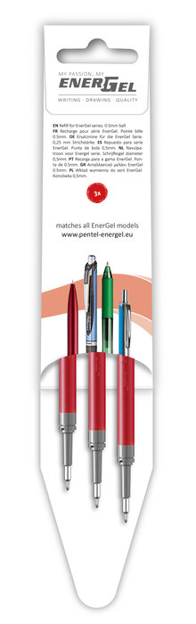 Refill PENTEL EnerGel needle röd 3/fp