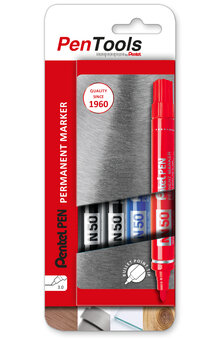 Märkpenna perm. PENTEL N50 rund röd