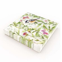 Kaffeservett 20p Sommarblommor /fågel