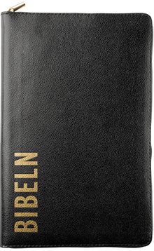 Bibel 2026 Slimline - Bounded leather Svart med dragkedja